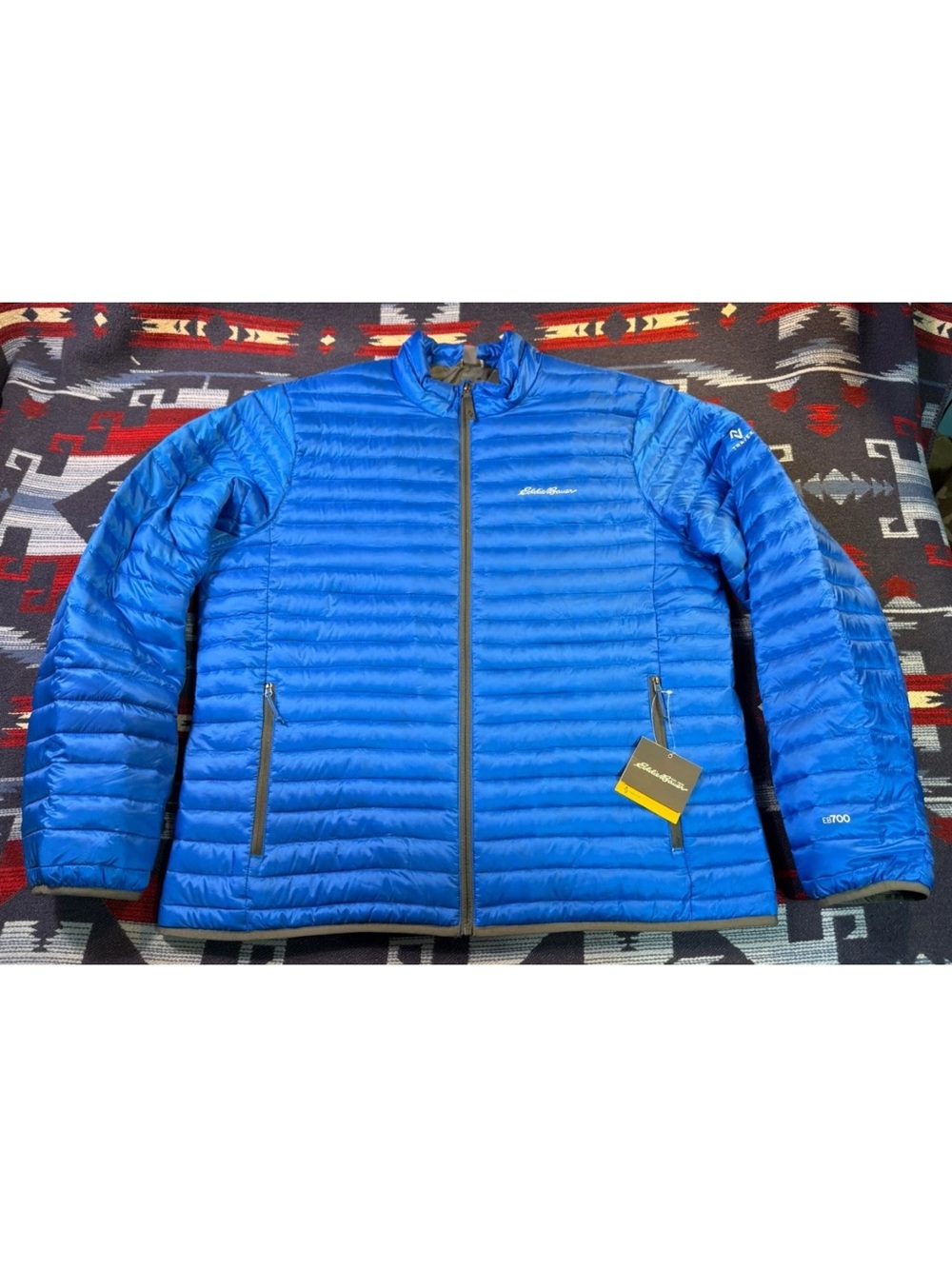 Eddie Bauer Microlight Down Jacket Puffer Coat Men’s M Blue 700 Fill Power